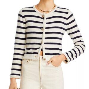10 Crosby Derek Lam Keene Stripe Crewneck Cardigan